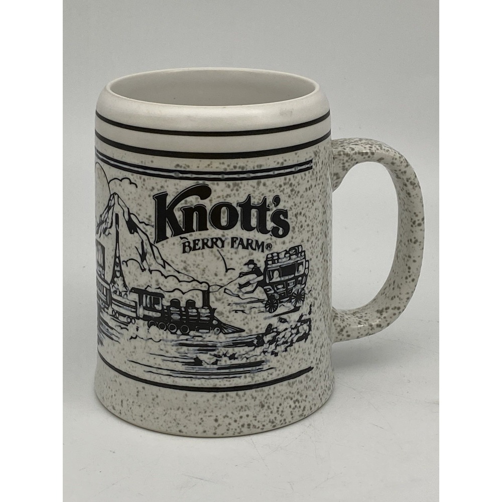 Vintage Knotts Berry Farm Coffee Mug Train, Wagon, Rides